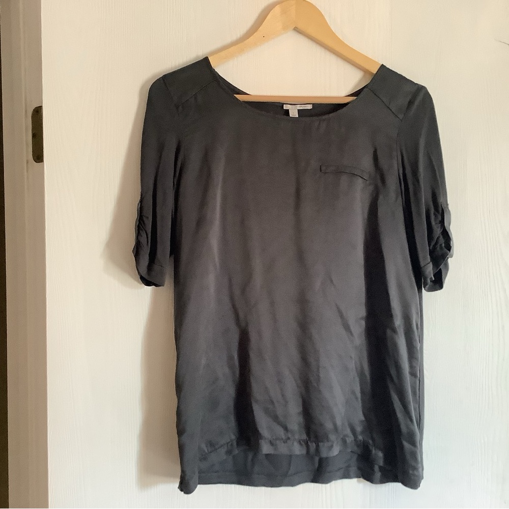 Halogen Gray 3/4 Sleeve Relaxed Blouse
